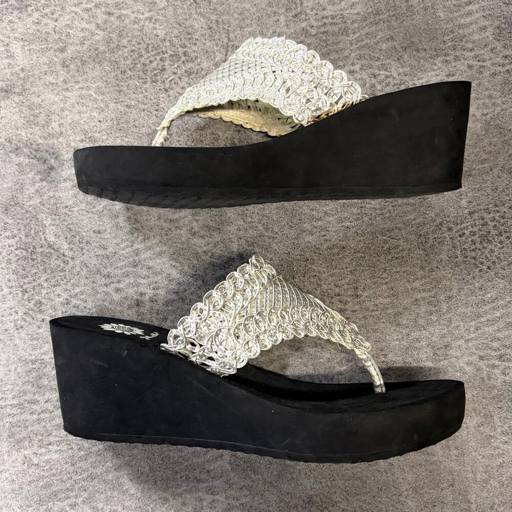 Black Platform Silver Woven Platform Flip Flops